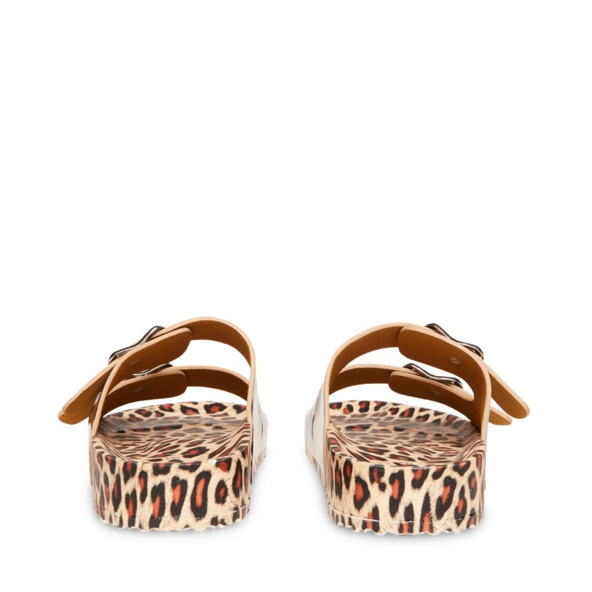 Leopard Steve Madden Teddy-t Women's Slides | PH 4173QLA